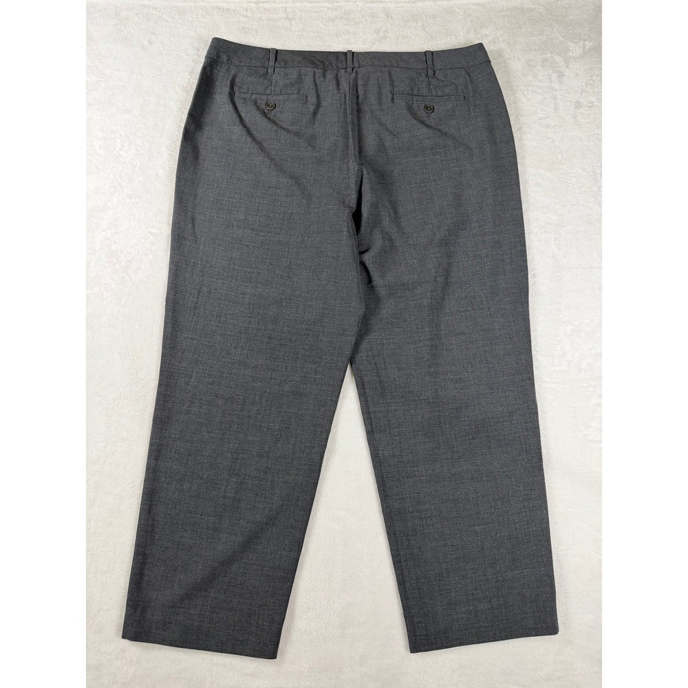 Talbots Signature Pants Women 16 Grey Heathered Straight Wool Blend Professional - Picture 8 of 9